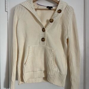 Tommy Hilfiger Cream V-Neck Sweater hoodie - super duper soft